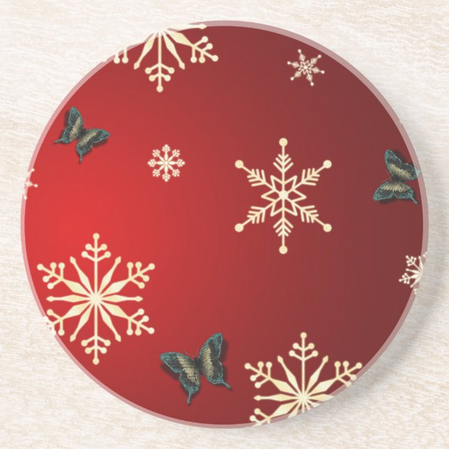 Snowflakes & Butterflies Coaster (Front)