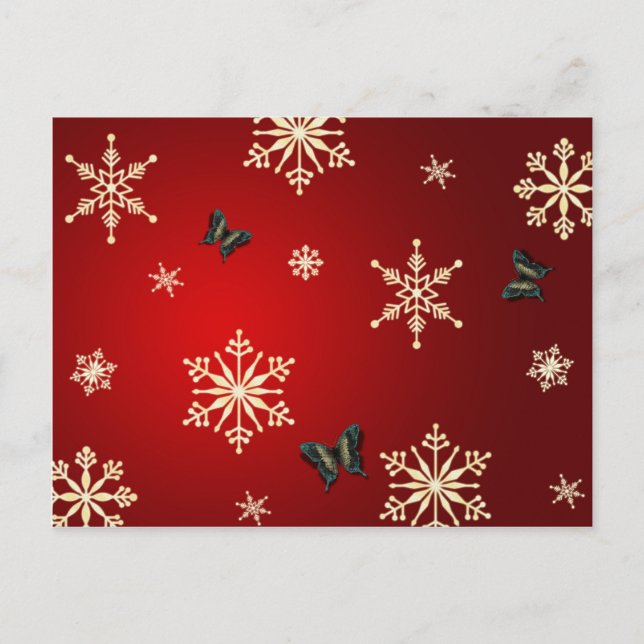Snowflakes & Butterflies Postcard (Front)
