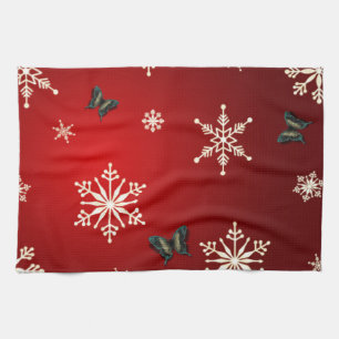 Snowflakes & Butterflies Tea Towel