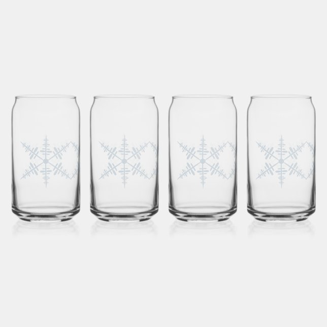 Snowflakes Can Glass (Front)