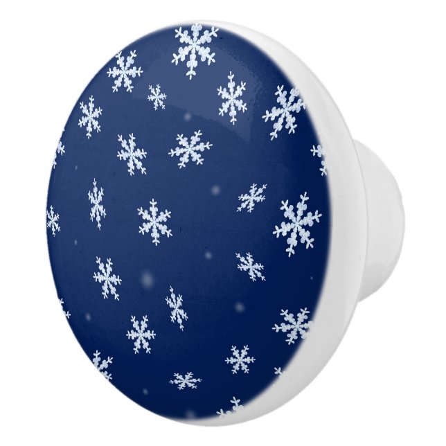Snowflakes Ceramic Knob (Right)