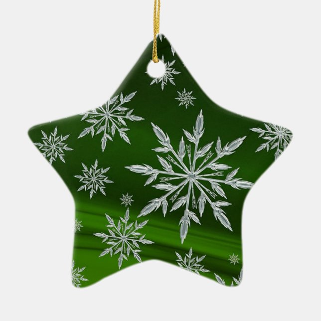 Snowflakes Ceramic Tree Decoration (Front)