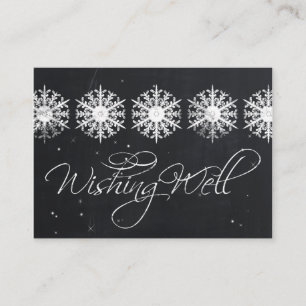 snowflakes chalkboard winter wishing well cards
