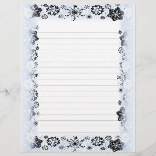 Snowflakes Christmas Border Writing Paper