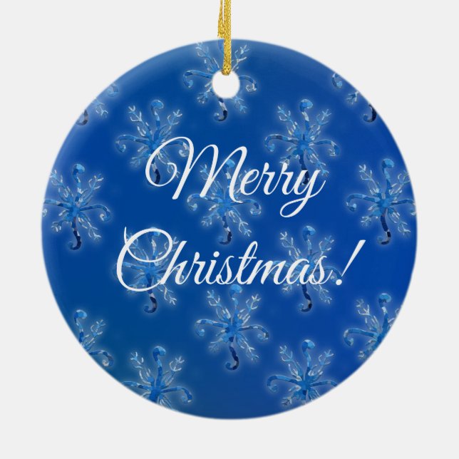 Snowflakes Christmas Ceramic Tree Decoration (Back)