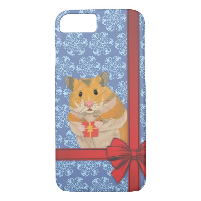 Snowflakes Christmas Hamster Case-Mate iPhone Case (Back)