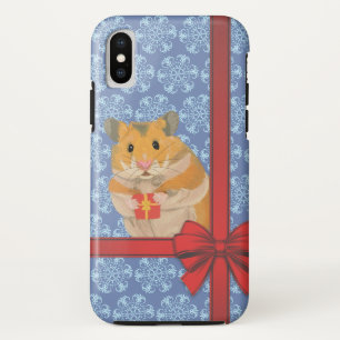 Snowflakes Christmas Hamster iPhone X Case