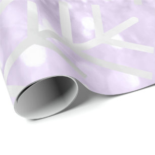 Snowflakes Christmas Holiday Grey Purple Glitter Wrapping Paper