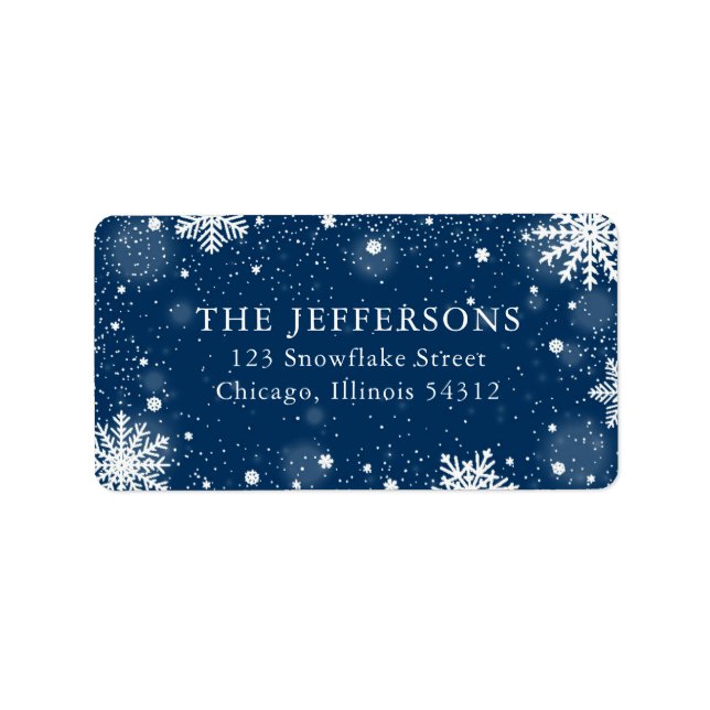 Snowflakes Christmas / Holiday Return Address Label (Front)