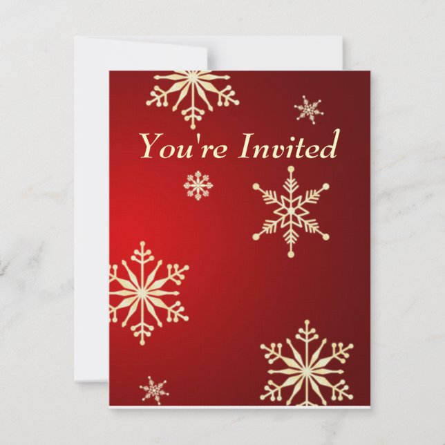 Snowflakes Christmas Open House Invitation (Front)
