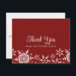Snowflakes Christmas or Winter Thank You Card<br><div class="desc">This elegant, winter design features delicate snowflakes in white and silver glitter. The collection of coordinating products is available in our shop, zazzle.com/store/doodlelulu. Contact us if you need this design applied to a specific product to create your own unique matching item! Thank you so much for viewing a DoodleLulu by...</div>