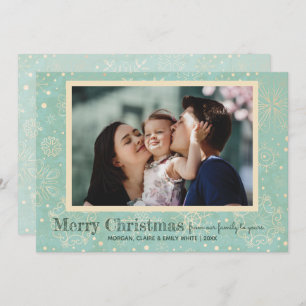 Snowflakes Christmas Photo Holiday Card