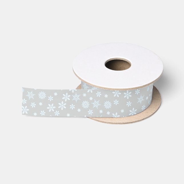Snowflakes Christmas Satin Ribbon (Spool)