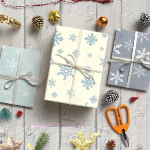 Snowflakes Christmas set of 3 Wrapping Paper Sheet