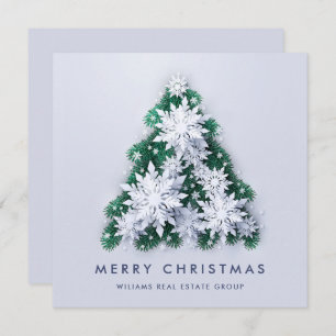  Snowflakes Christmas Tree Corporate Greeting Holiday Card