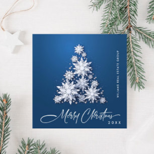 Snowflakes Christmas Tree Corporate Greeting Holiday Card