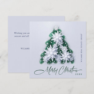 Snowflakes Christmas Tree Corporate Greeting Holiday Card
