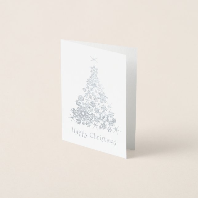Snowflakes Christmas tree Foil Card (Front)