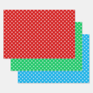 Snowflakes DIY Background Colours Wrapping Paper Sheet