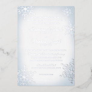 Snowflakes Dusty Blue Wedding Silver