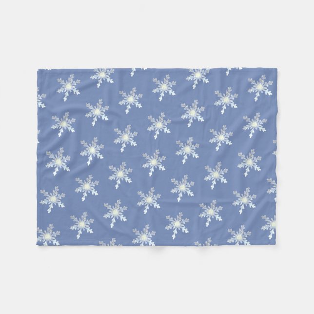 SnowFlakes Fleece Blanket (Front (Horizontal))