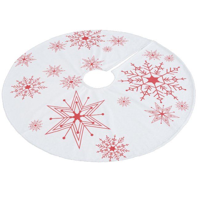 Snowflakes Fleece Tree Skirt (Angled)