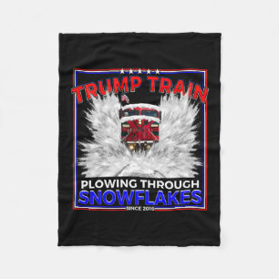 Snowflakes For President Trump! Maga Trump Train 2 Fleece Blanket
