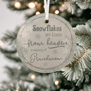 Snowflakes from Heaven In Memory of Personalised Glass Tree Decoration