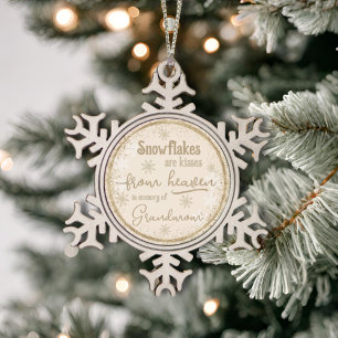 Snowflakes from Heaven In Memory of Personalized S Snowflake Pewter Christmas Ornament