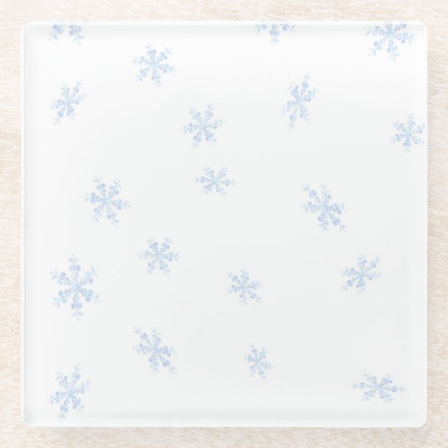 Snowflakes Glass Coaster (Front)