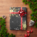 Snowflakes Gold Black Xmas Christmas Gift Wrapping Paper<br><div class="desc">Gorgeous black snowflake wrapping paper for all your special Christmas gifts.  Just a lovely classic pattern.  100% customer satisfaction at Zazzle.</div>
