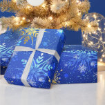 Snowflakes Gold Blue Xmas Christmas Gift Wrapping Paper<br><div class="desc">Gorgeous blue and gold snowflake wrapping paper for all your special Christmas gifts.  Just a lovely classic pattern.  100% customer satisfaction at Zazzle.</div>