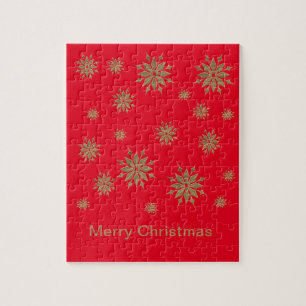 snowflakes,golden snowflakes, jigsaw puzzle