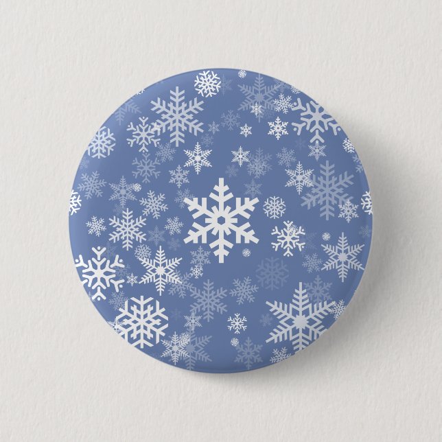 Snowflakes Graphic Customise Colour Background on  6 Cm Round Badge (Front)