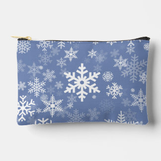 Snowflakes Graphic Customise Colour Background on Accessory Pouch