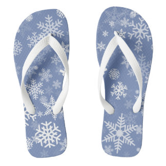 Snowflakes Graphic Customise Colour Background on  Jandals