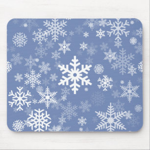 Snowflakes Graphic Customise Colour Background on Mouse Pad