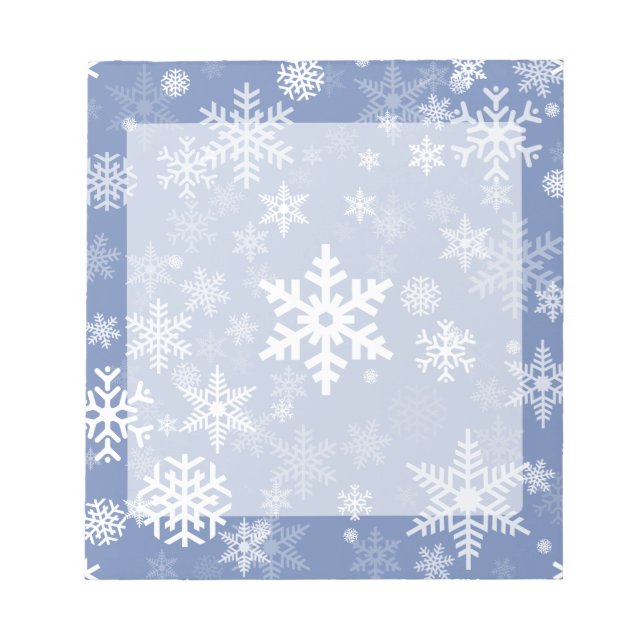 Snowflakes Graphic Customise Colour Background on  Notepad (Front)