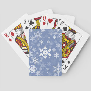 Snowflakes Graphic Customise Colour Background on  Playing Cards