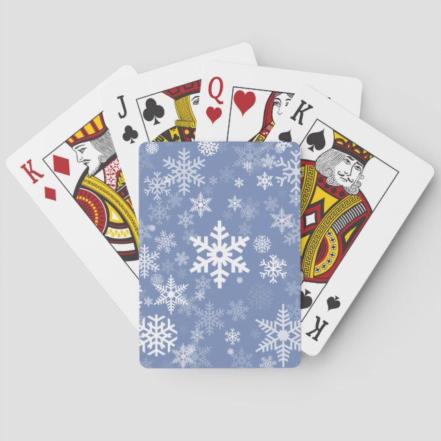 Snowflakes Graphic Customise Colour Background on  Playing Cards (Back)