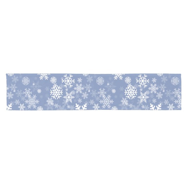 Snowflakes Graphic Customise Colour Background on  Short Table Runner (Horizontal)