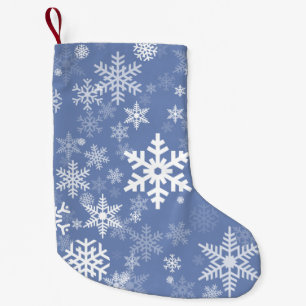 Snowflakes Graphic Customise Colour Background on Small Christmas Stocking