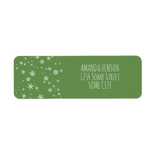 Snowflakes Green and White Christmas Holiday