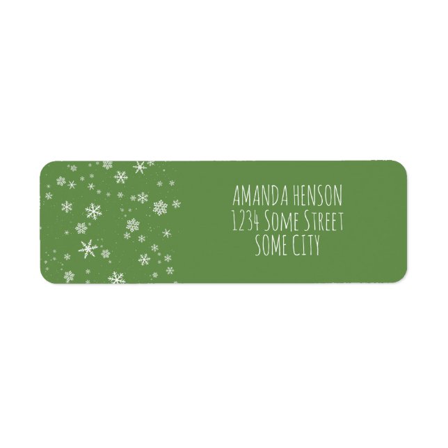 Snowflakes Green and White Christmas Holiday (Front)