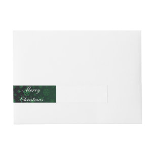 Snowflakes – Green Wraparound Address Label