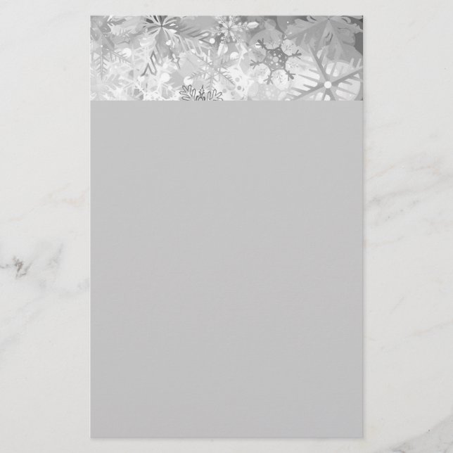 snowflakes grey greys winter digital realism layer stationery (Front)