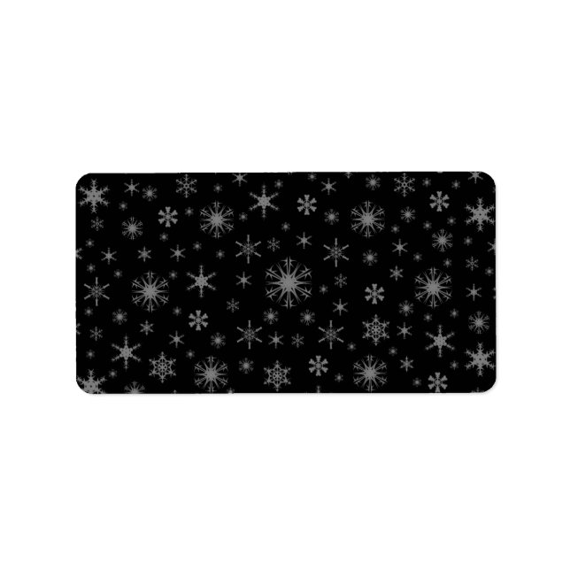 Snowflakes - Grey on Black Label (Front)