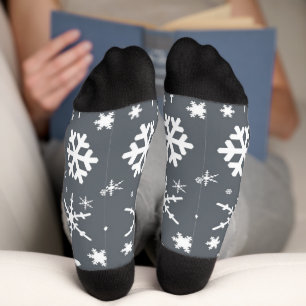 Snowflakes Grey Socks