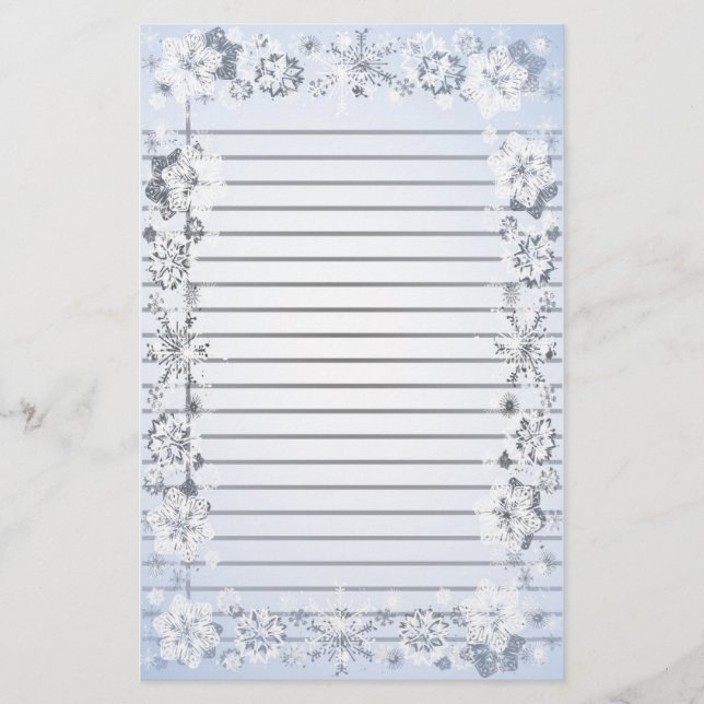 Snowflakes Heavy Lined Writing Paper (Front)