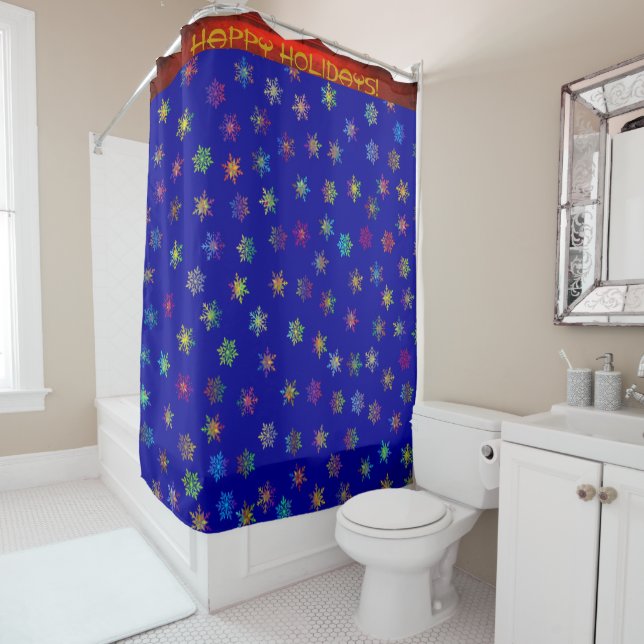 Snowflakes -  Holiday Spirit Shower Curtain (In Situ)